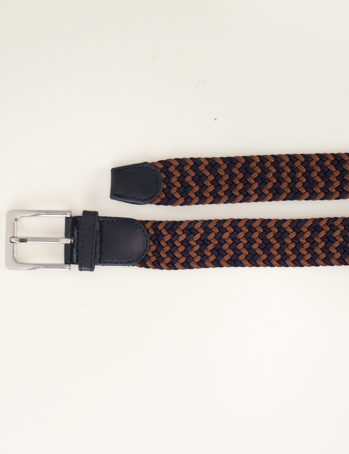 Ανδρική καφέ μπλε ελαστική πλεκτή ζώνη 250422K φωτογραφία